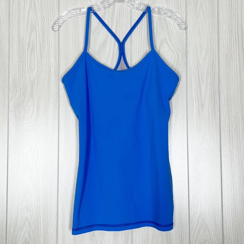 Lululemon | Power Y Tank Top With Built In Sports Bra In Blazer Blue Size 10